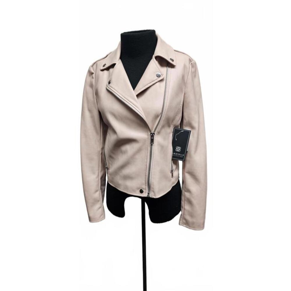 Bagatelle Light Pink Faux Leather Moto Jacket